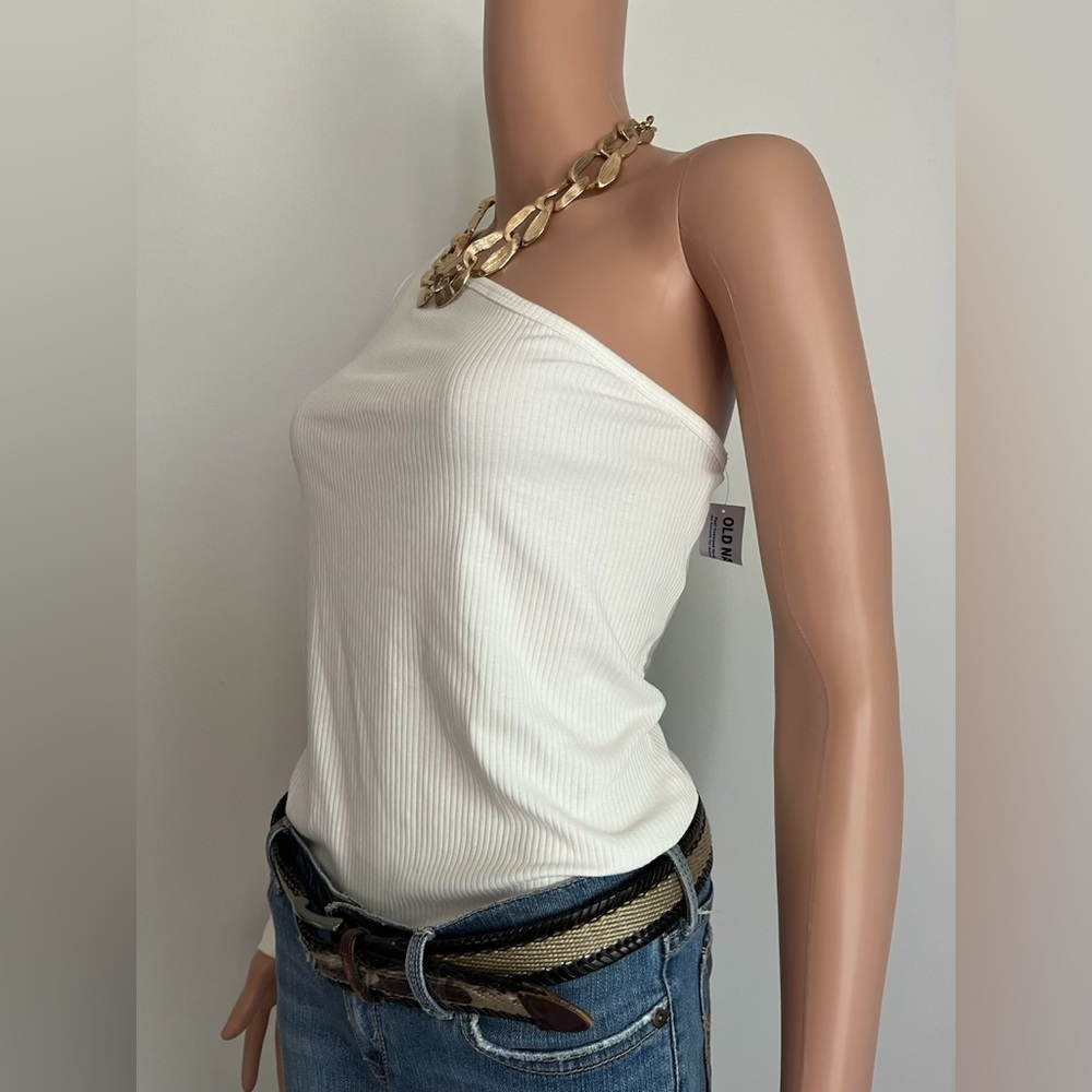 NWT Old Navy One-Shoulder Rib-Knit Top - Picture 2 of 4